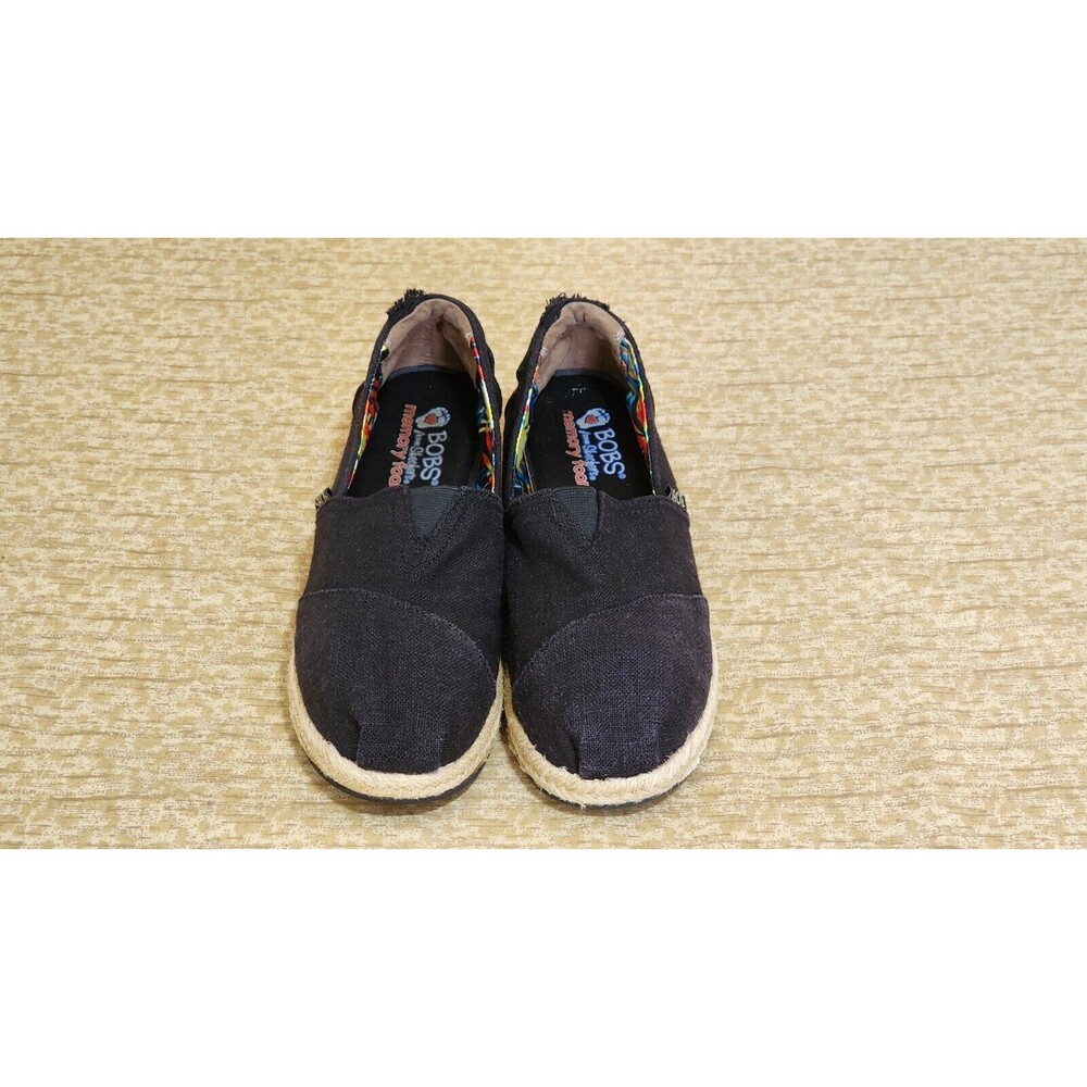 Skechers BOBS Women's Bobs Slip on Ballet Flat, Black, Size 9 W US